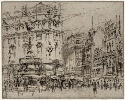 William Walcot (1874-1943) Signed Etching - Piccadilly Circus, London