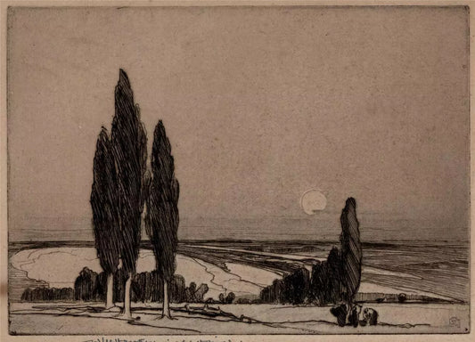 William Lee Hankey (1869-1952) Pencil Signed Etching - Rural Landscape