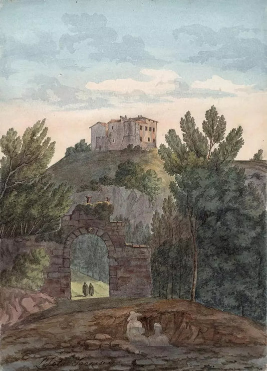 Elizabeth Campbell (1783-1861) Watercolour Painting - Isola Farnese, Italy