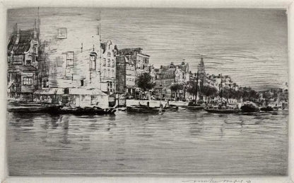 Mortimer Luddington Menpes - Signed Etching - Rotterdam Canal Netherlands
