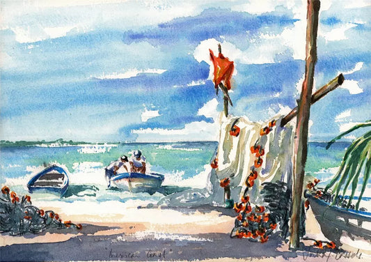Julia Cassels - Watercolour Painting - Mexican Coast - Contemporary Art