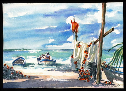 Julia Cassels - Watercolour Painting - Mexican Coast - Contemporary Art