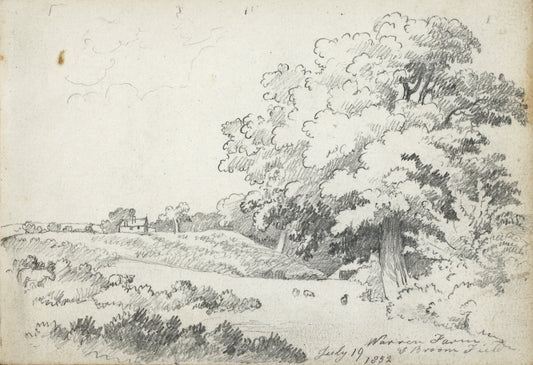 William Hubbard (1804-1870) Pencil Drawing - Warren Farm & Broom Field 1852
