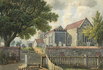 William Hubbard (1804-1870) - Watercolour Painting - Crayford Church Kent, Eastern View