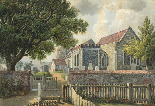 William Hubbard (1804-1870) - Watercolour Painting - Crayford Church Kent, Eastern View
