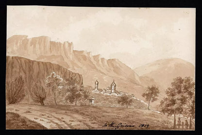 Elizabeth Campbell (1783-1861) Watercolour Painting - In the Grisons, Switzerland 1819