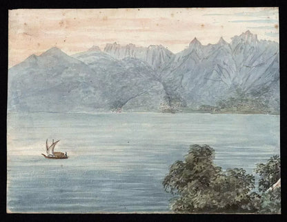 Elizabeth Campbell (1783-1861) Watercolour Painting - Tourtemagne Valais Switzerland 1821