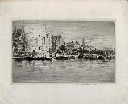 Mortimer Luddington Menpes - Signed Etching - Rotterdam Canal Netherlands