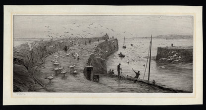 William Lionel Wyllie (1851-1931) Signed Etching - St Andrews Harbour, Scotland