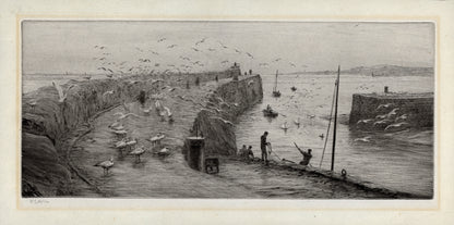 William Lionel Wyllie (1851-1931) Signed Etching - St Andrews Harbour, Scotland