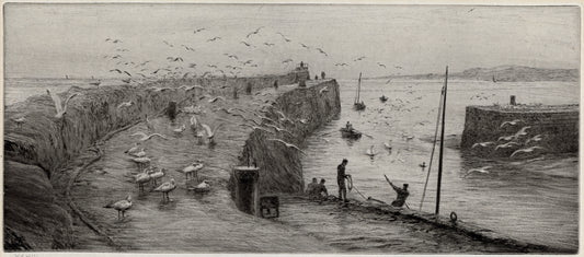 William Lionel Wyllie (1851-1931) Signed Etching - St Andrews Harbour, Scotland