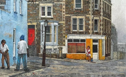 Christopher Compton Hall Oil Painting On Board Roslyn Road Bristol 20th Century