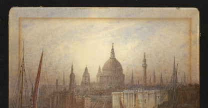Frederick Edward Joseph Goff (1855-1931) Watercolour Painting - Below London Bridge - River Thames