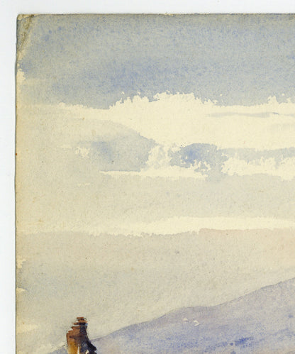 Arthur Herbert Hussey Watercolour Painting Greek Theatre of Taormina Italy 1904