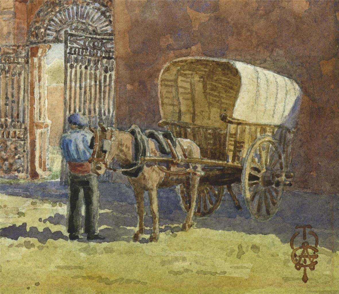 Edgar Thomas Ainger Wigram Watercolour Painting Burgos Hospital del Rey Spain2