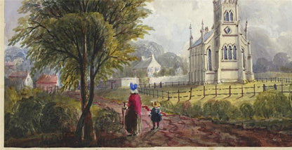 Mary Webster (1794-1883) Watercolour Painting Eastbourne New Church 18426