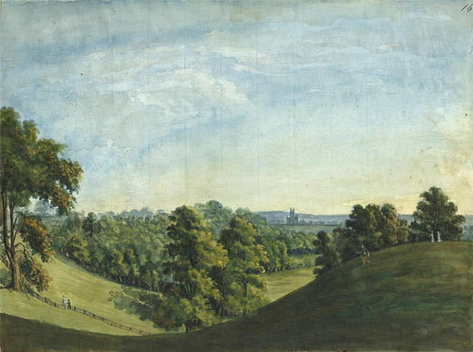 James Wilcox (1778-1865) Watercolour Painting - Landscape Near Canterbury 18180