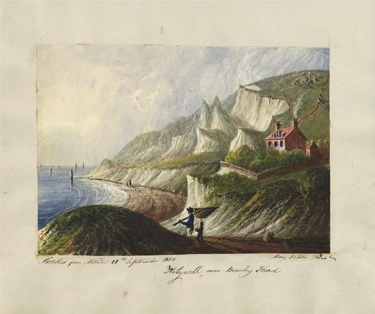 Mary Webster (1794-1883) Watercolour Painting Holywell Eastbourne 18507