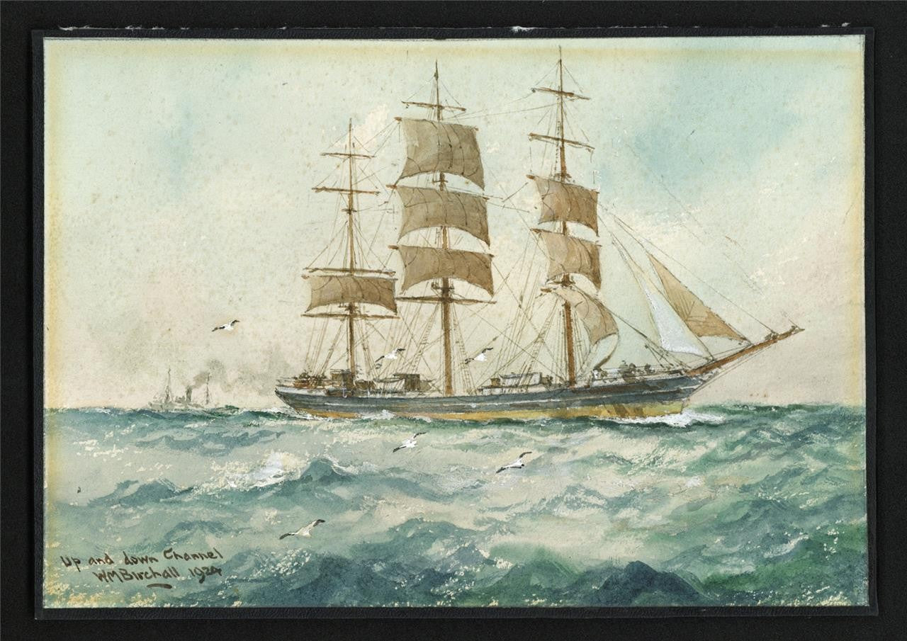 William Minshall Birchall (1884-1941) Watercolour Painting The Channel 19242