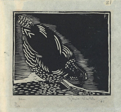 Phyllis Chilton Osborne - Pencil Signed Wood Engraving - Hen - 1931 - 21/1004