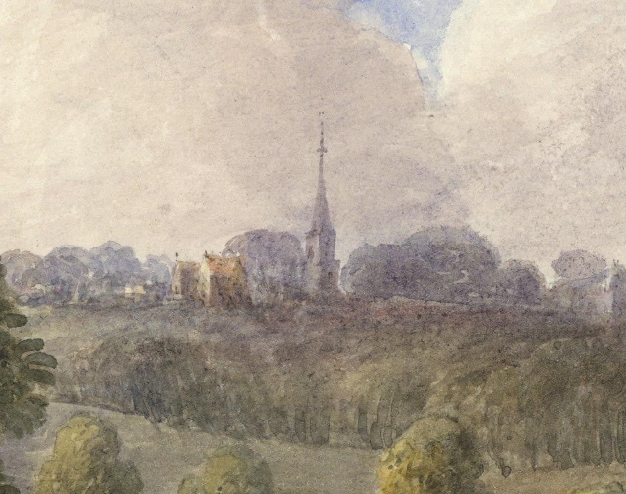 Mary Webster (1794-1883) Watercolour Painting - Harrow On The Hill London 18388