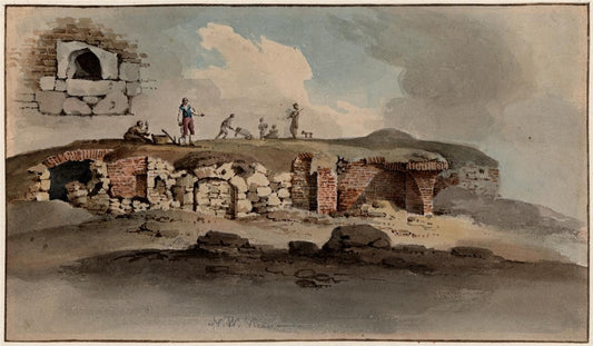 Ruins Of Sanctuary Church Westminster London Watercolour Painting 19th Century0