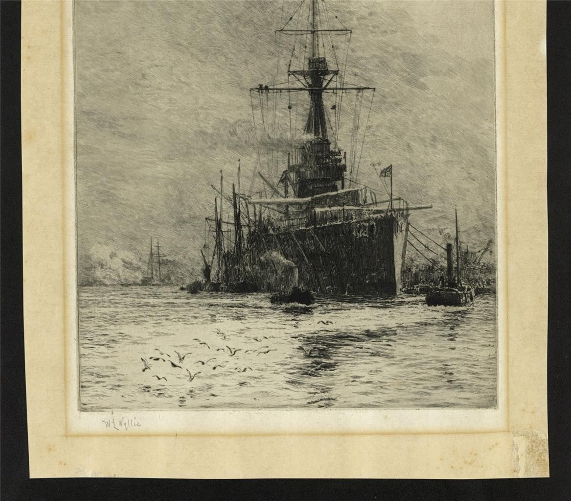 William Lionel Wyllie - Pencil Signed Etching - HMS Orion Portsmouth4