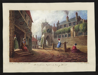 Mary Webster (1794-1883) Watercolour Painting Old Church & Hospital Warwick 18461
