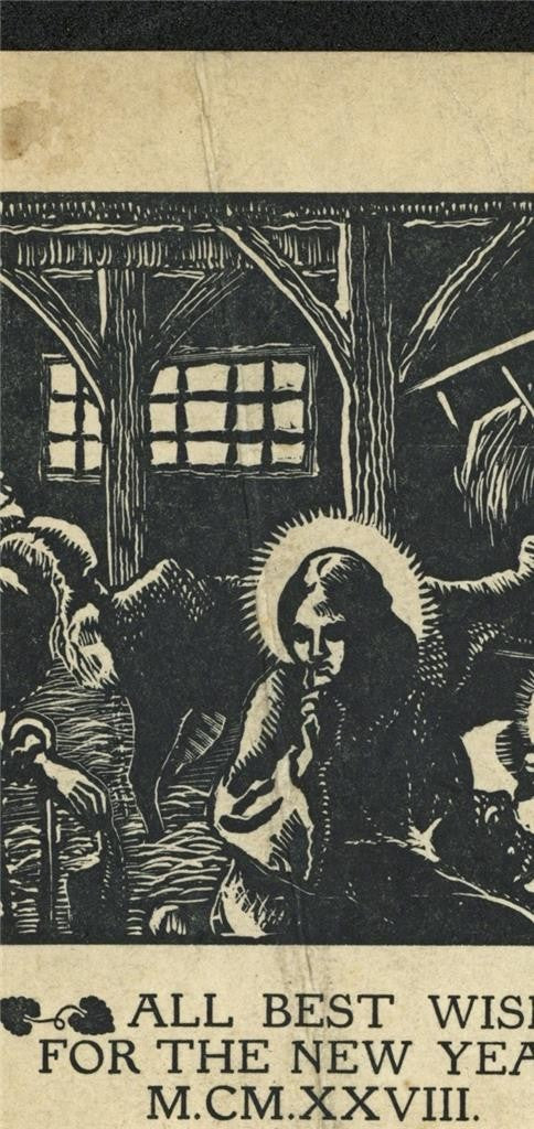 Lucien Pissarro (1863-1944) Small Woodcut - 1927 - New Year4