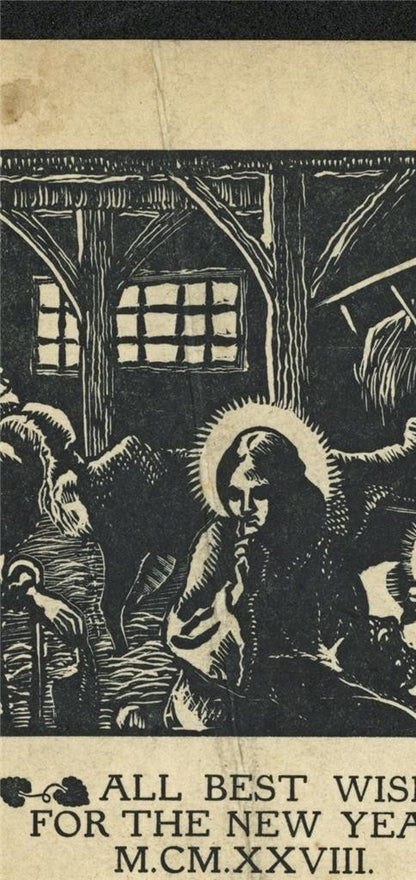 Lucien Pissarro (1863-1944) Small Woodcut - 1927 - New Year4