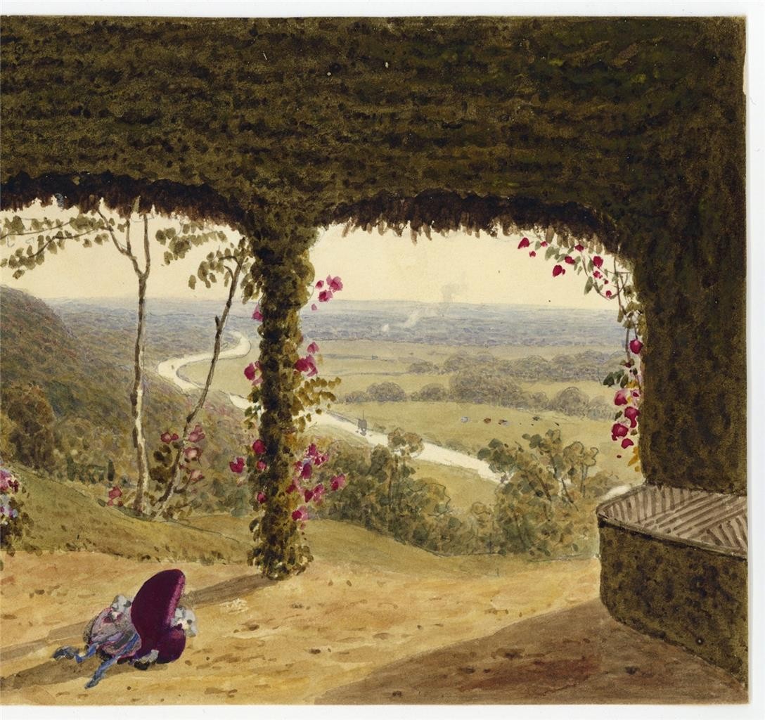 Cliveden Grounds Buckinghamshire - Antique Watercolour Painting - 19th Century6