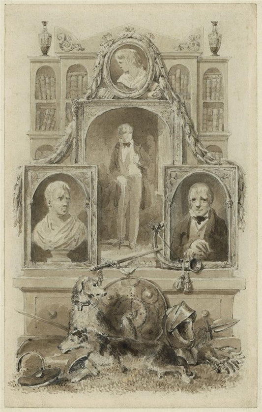 After Henry Corbould - Walter Scott Memorial - Watercolour Painting 19th Century0