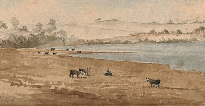 Between Ramsgate & Sandwich Kent 1823 - Watercolour Painting - 19th Century2