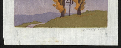 Carl Rotky (1891-1977) Pencil Signed Woodcut - Autumn Trees5