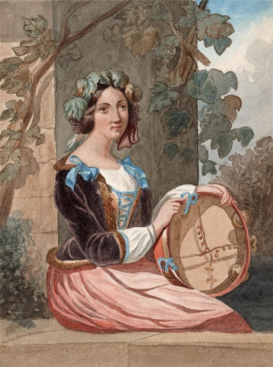 Classical Continental Portrait Of A Lady - Watercolour Painting - 19th Century0