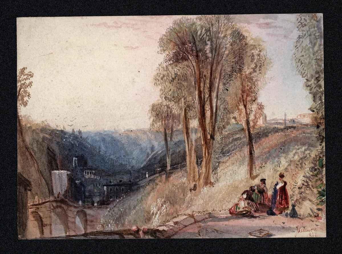 POSSIBLY JOHN FRANCIS SALMON Small Watercolour Painting 1861 - LANDSCAPE2