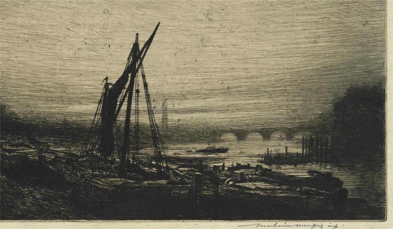 Mortimer Menpes (1855-1938) - Pencil Signed Etching - River Thames London5