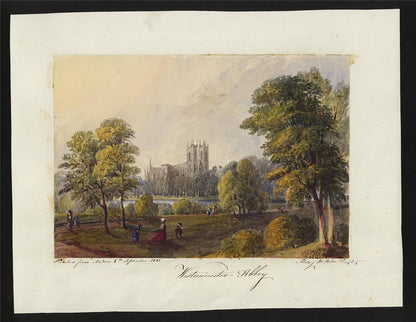 Mary Webster (1794-1883) Watercolour Painting Westminster Abbey London 18411