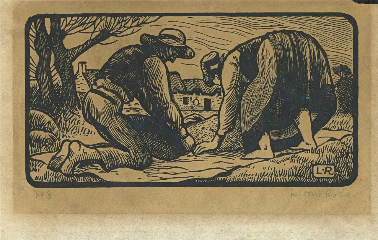 Ludovic-Rodo Pissarro (1878-1952) Signed Wood Engraving - Figures In Landscape5