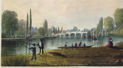 Mary Webster (1794-1883) Watercolour Painting Kingston Bridge London 18425