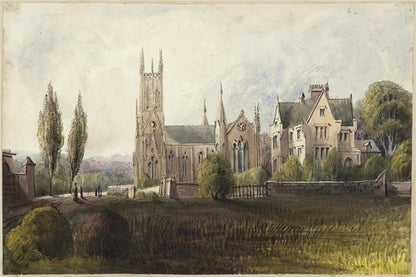 Mary Webster (1794-1883) Watercolour Painting Cheltenham Church & Parsonage 18400