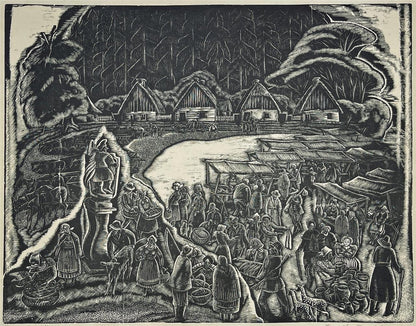 Stefan Mrozewski (1894-1975) Woodcut Signed In Pencil - Village In Poland - 19320