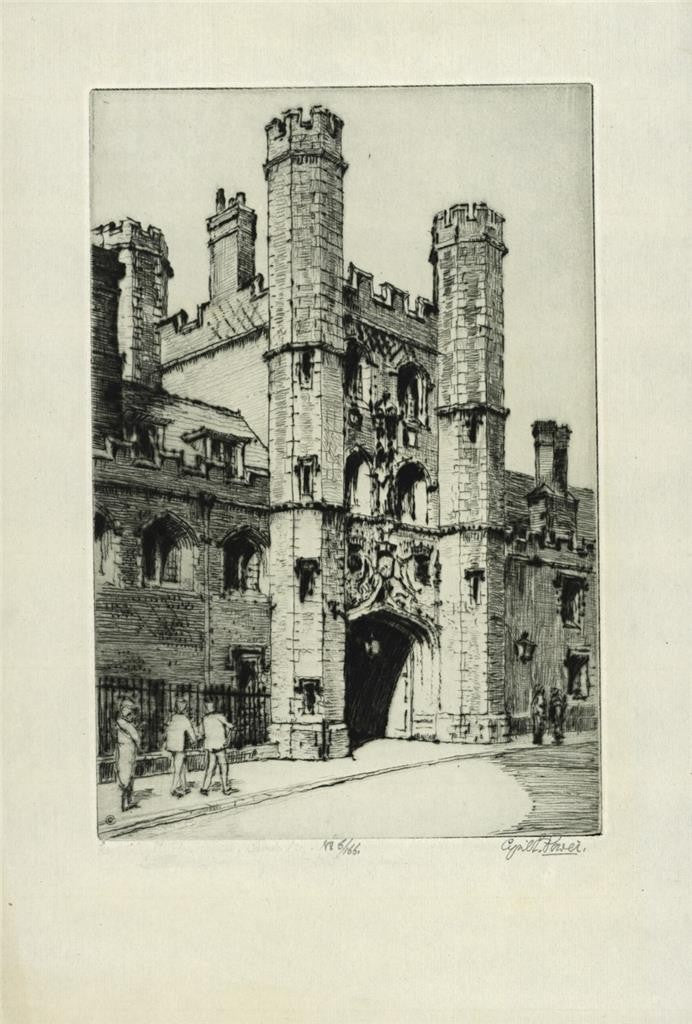Cyril Edward Power (1872-1951) Pencil Signed Etching St John's College Cambridge7