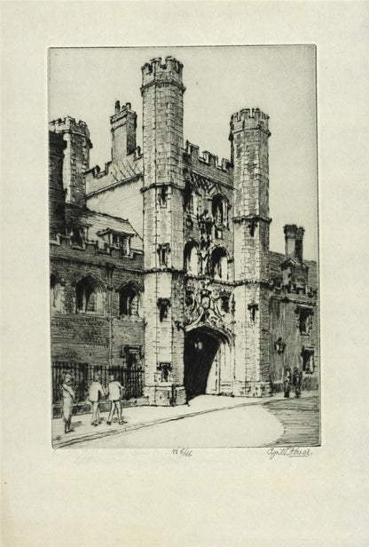 Cyril Edward Power (1872-1951) Pencil Signed Etching St John's College Cambridge7