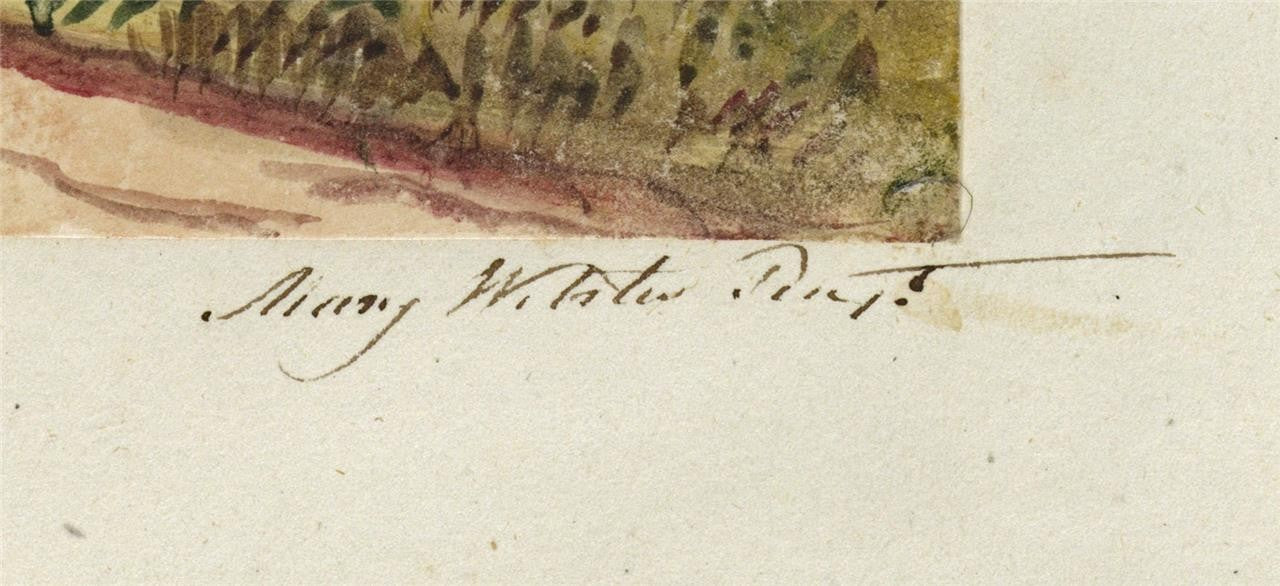 Mary Webster Watercolour Painting Charlton Church Woolwich Greenwich London 18412