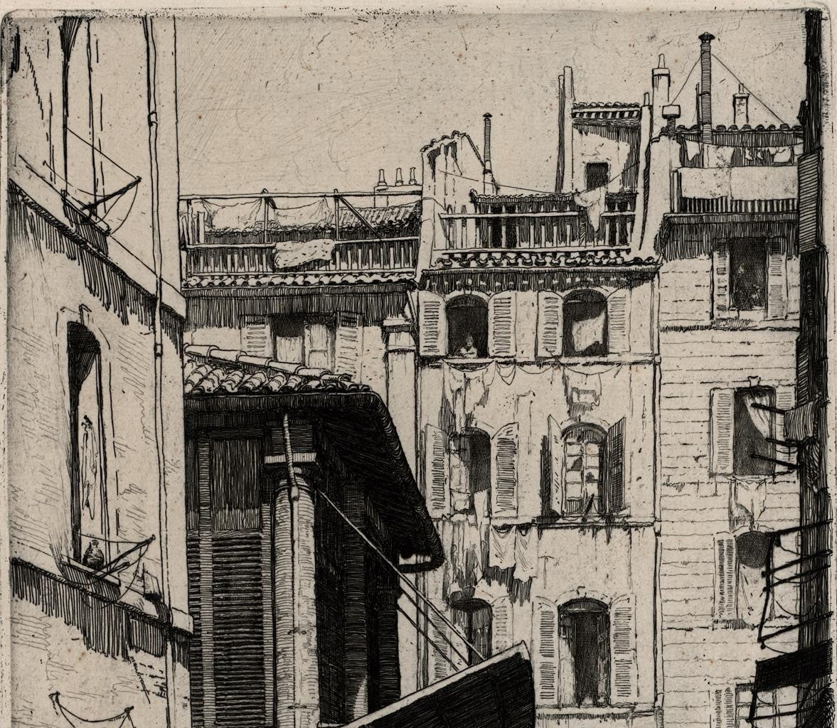 Herman Armour Webster (1878-1970) - Signed Etching - Vieux Marche Marseille 19126
