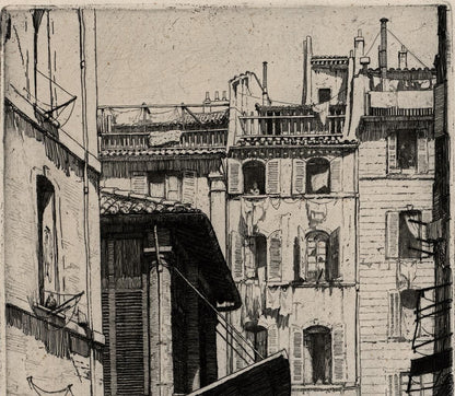 Herman Armour Webster (1878-1970) - Signed Etching - Vieux Marche Marseille 19126