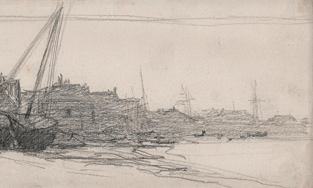 George Charles Haite (1855-1924) Pencil Drawing Wells-Next-The-Sea 18994