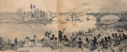 The Boat Race Oxford & Cambridge - Watercolour Painting 1877 River Thames London4