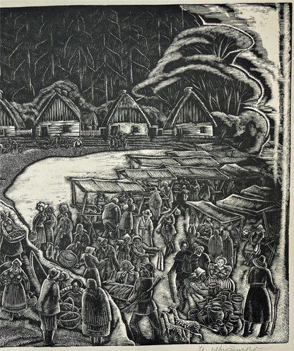 Stefan Mrozewski (1894-1975) Woodcut Signed In Pencil - Village In Poland - 19326